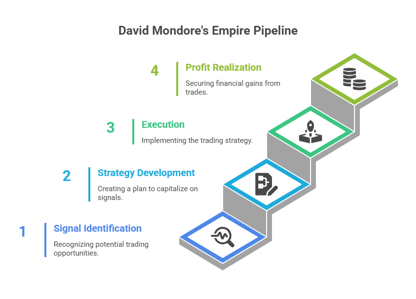 Flowchart of David Mondores empire pipeline from signal to secured profit Flowchart of David Mondore's empire pipeline from signal to secured profit
